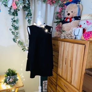 Pearls beaded neckline halter dress ♣️♠️🖤🖤